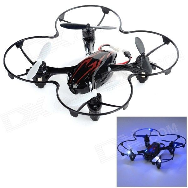 H108C H108C HD 2,4 GHz 4-CH R / C Quadcopter w / 2.0MP câmera / Gyro / Lamp - Preto + Vermelho (4 x