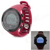 Multi-Function Outdoor Digital Sport Watch w / pedômetro / GPS / Compass / Backlight - Vermelho