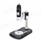 USB 40 ~ 800 X 2.0 MP Zoom Manual Microscópio Digital w / 8-LED - preto