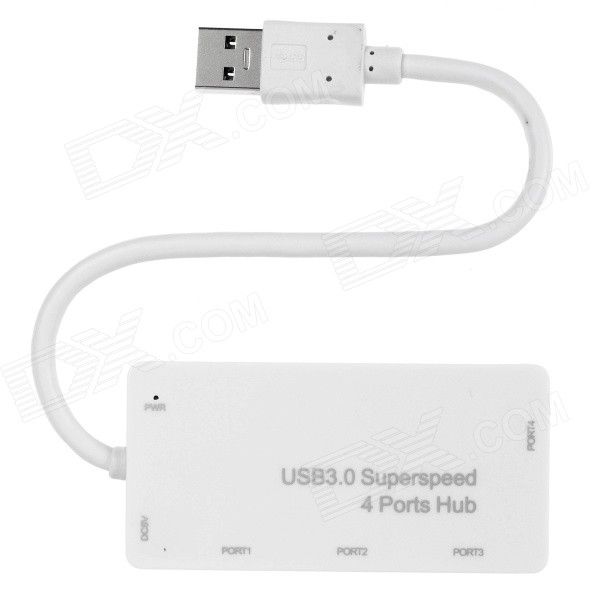 BYL-3013 supersnelle USB 3.0 4-Port USB Hub voor Desktop Computer / Laptop - White