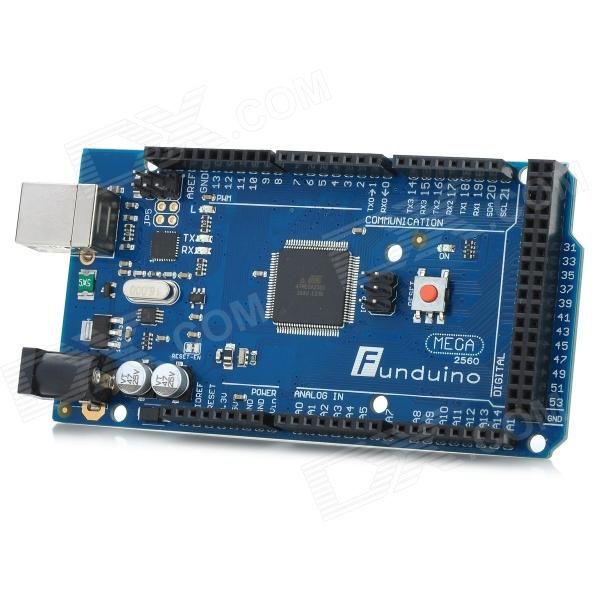 Funduino mega melhorado 2560 Módulo R3 (Compatível c / Oficial Arduino mega 2560 R3) - Azul + Preto