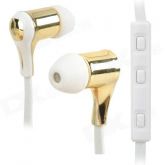 Nameblue GS-111 Bluetooth V4.0 In-Ear Headphone música w / Mic.- White + Luz Dourada