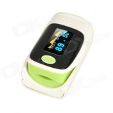 Oxímetro Pulsação Pontas do Dedo Monitor Batimento Cardíaco SP02 Tela OLED 1.1” - Verde + Preto + Br