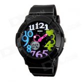 SKMEI 1020 Kid's Waterproof Analog + Digital Wrist Watch - Black + White + Multicolor (1 x CR2016)