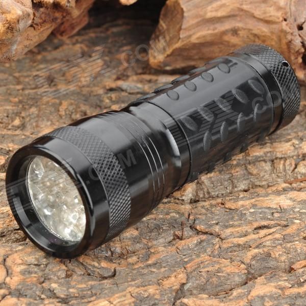 380 ~ 400nm 14-lanterna LED UV luz ultravioleta - Preto (3 x AAA)