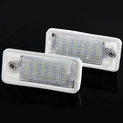 JHIC49 2pcs 12V Numer Luz License Plate com 18 LEDs para Audi A3 A4 8E RS4 A6 RS6 - BRANCO