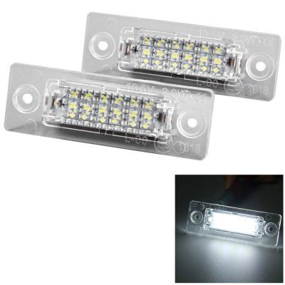 2pcs 12V Número Lamp License Plate com 18 LEDs de luz branca para VW Caddy 04 Skoda Superb