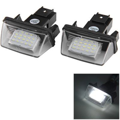 2pcs 12V Número Lamp License Plate com 18 LEDs para Peugeot 206 207 306 307 406 407 Citroen C3