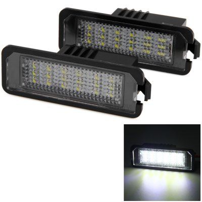 2pcs 12V Número Lamp License Plate com 18 LEDs de luz branca para VW Golf 4 Eos 06  -  PRETO