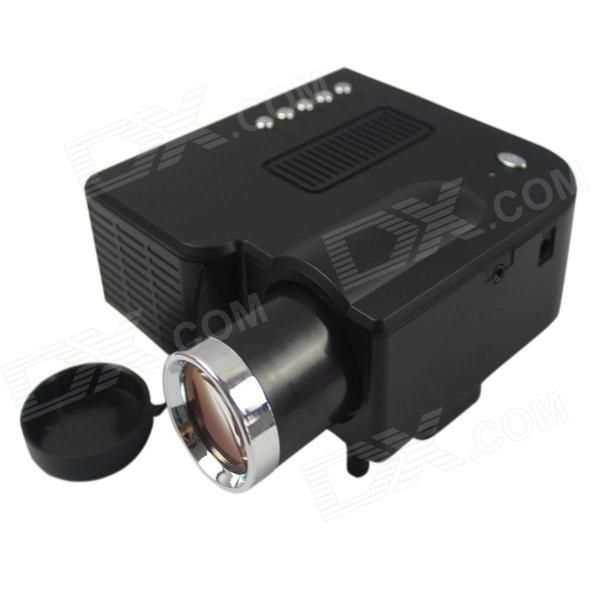 RuiQ UC-30 Mini Projector LCD Portátil 24W c/ SD / AV / VGA / HDMI - Preto (US Plug / 100~240V)