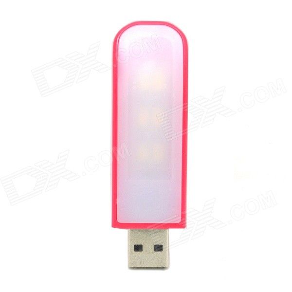 1.2 w USB portátil Mini LED luz luz branca 5000K 5lm - vermelho + prata