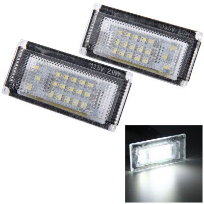 2pcs 12V Número Lamp License Plate com 18 LEDs para BMW Mini Cooper S R50 R52 R53 - White Light