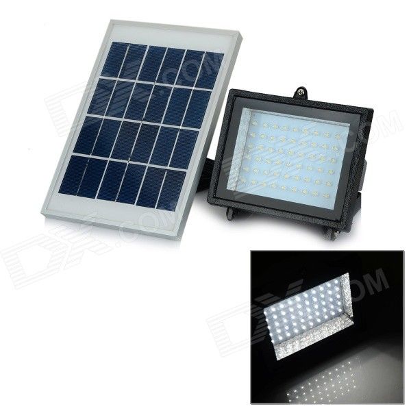 YJ-2338W 3W 350lm 6000K 60-LED branco luz Solar Powered Spotlight - branco (3.7 v)