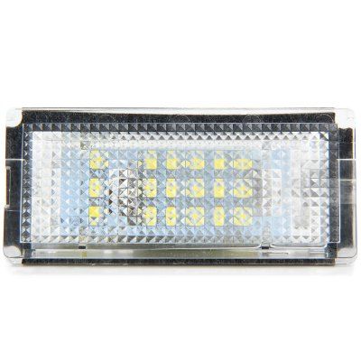 JHBK037 2pcs Lamp Número 12V License Plate com 18 LEDs para BMW E46 4D 98-03 - White Light