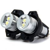 JHW075 DC 12V 5W 2pcs Angel Eyes Lâmpada LED luz marcador para BMW E90 E91 - White Light