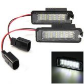 2pcs 12V Número Lamp License Plate com 18 LEDs para VW Golf 4 Eos 06 - White Light  -  PRETO