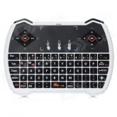 V6A USB 2.0 71-chave 2.4GHz sem fio multimídia Mini Mouse teclado c / Touchpad - branco + preto