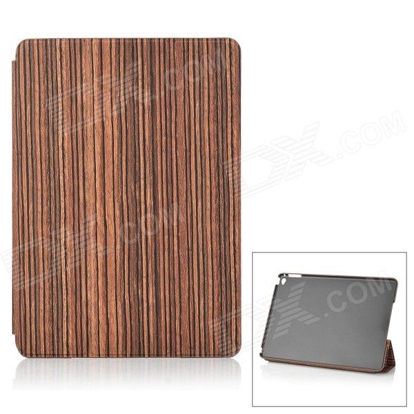 Pattern Madeira Caso PU protetora w / stand para IPAD AIR 2 - Brown