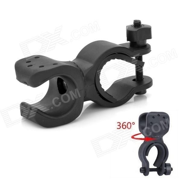 Suporte com 360 graus de rotação para lanterna tipo tocha para bicicleta de ciclismo - Preto