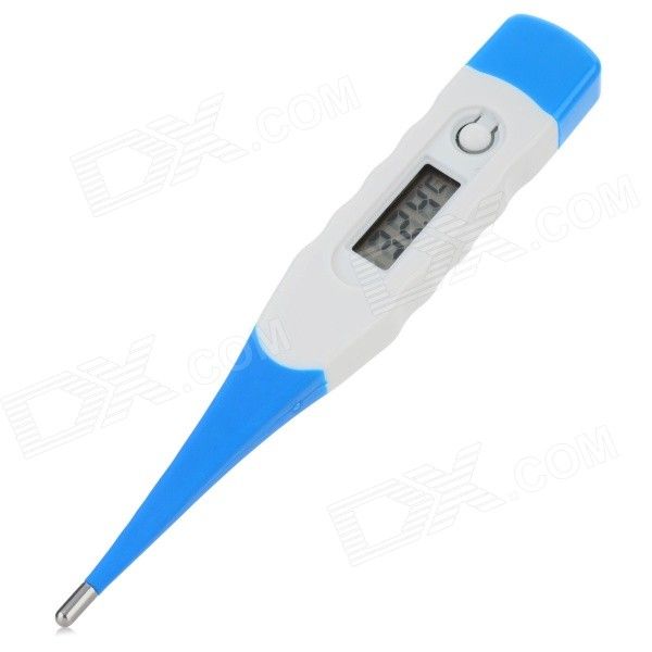 Portátil 0.6 "LCD Digital termômetro do corpo - branco + azul (1 x LR41)